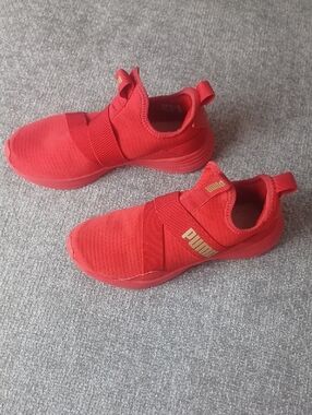 Puma  Bold Red Slip-On Sneakers with Elastic Strap